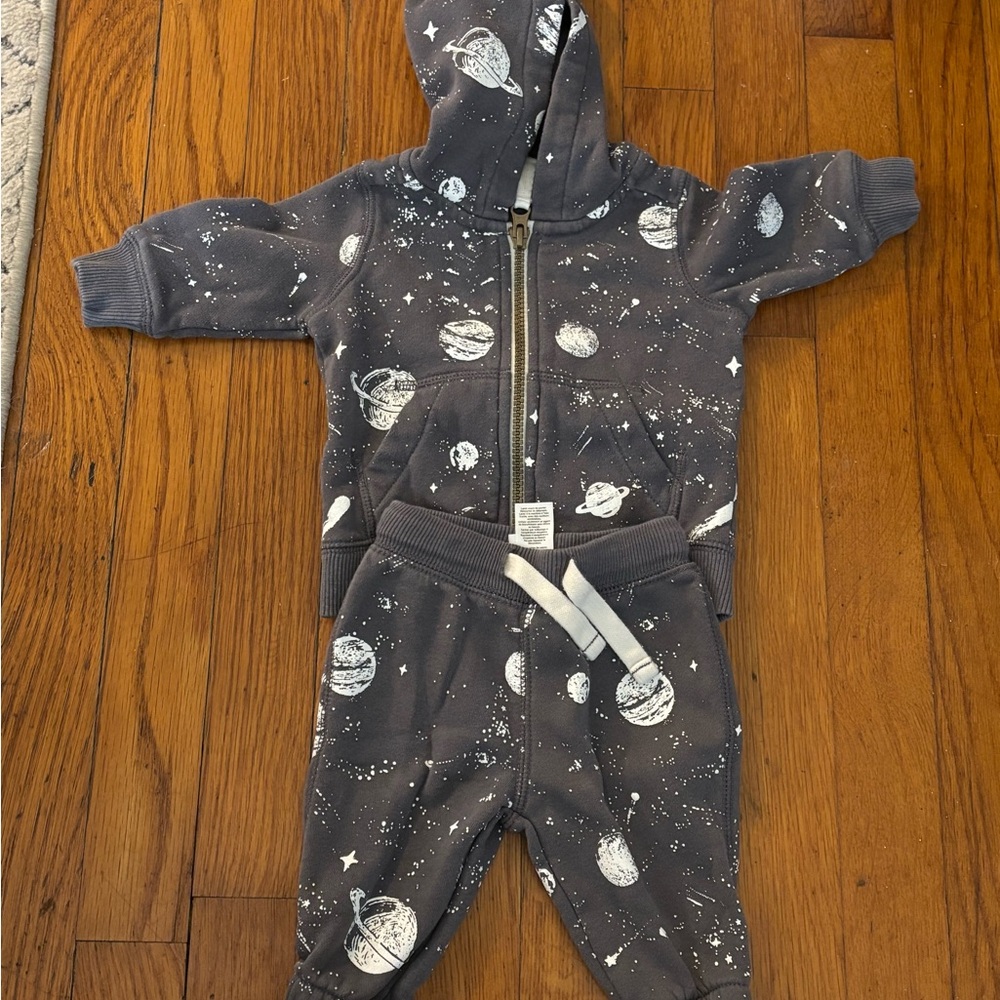 Carter's Charcoal Planet Print Matching Set